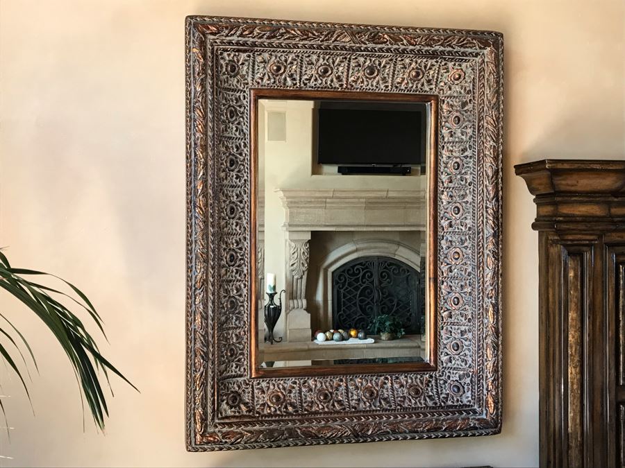 Pair Of Decorative Lightweight (Not Wood) Designer Beveled Glass Mirrors By Stein World, Inc. 41 X 53 Pair Retails $1,340 [Photo 5]