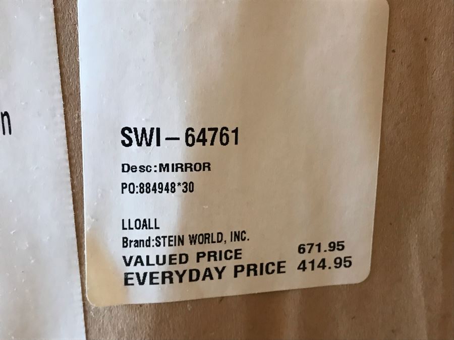 Pair Of Decorative Lightweight (Not Wood) Designer Beveled Glass Mirrors By Stein World, Inc. 41 X 53 Pair Retails $1,340 [Photo 20]