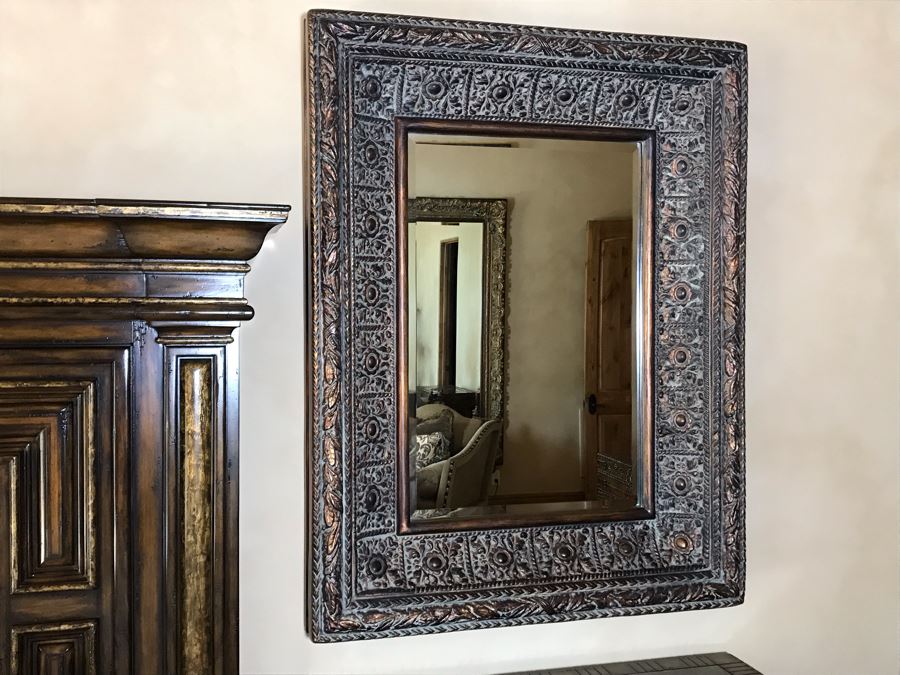 Pair Of Decorative Lightweight (Not Wood) Designer Beveled Glass Mirrors By Stein World, Inc. 41 X 53 Pair Retails $1,340 [Photo 12]