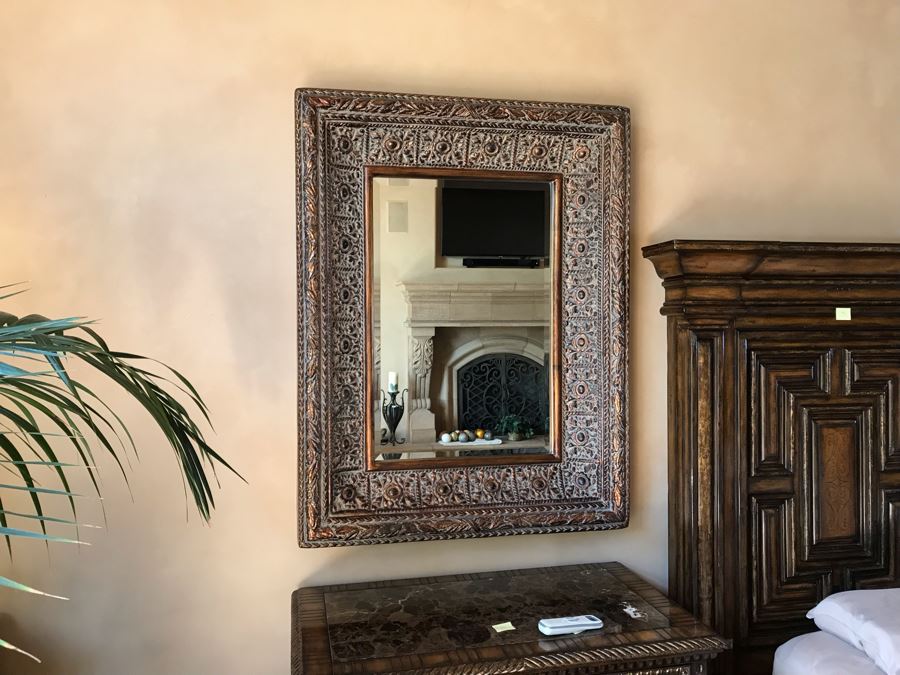 Pair Of Decorative Lightweight (Not Wood) Designer Beveled Glass Mirrors By Stein World, Inc. 41 X 53 Pair Retails $1,340 [Photo 6]