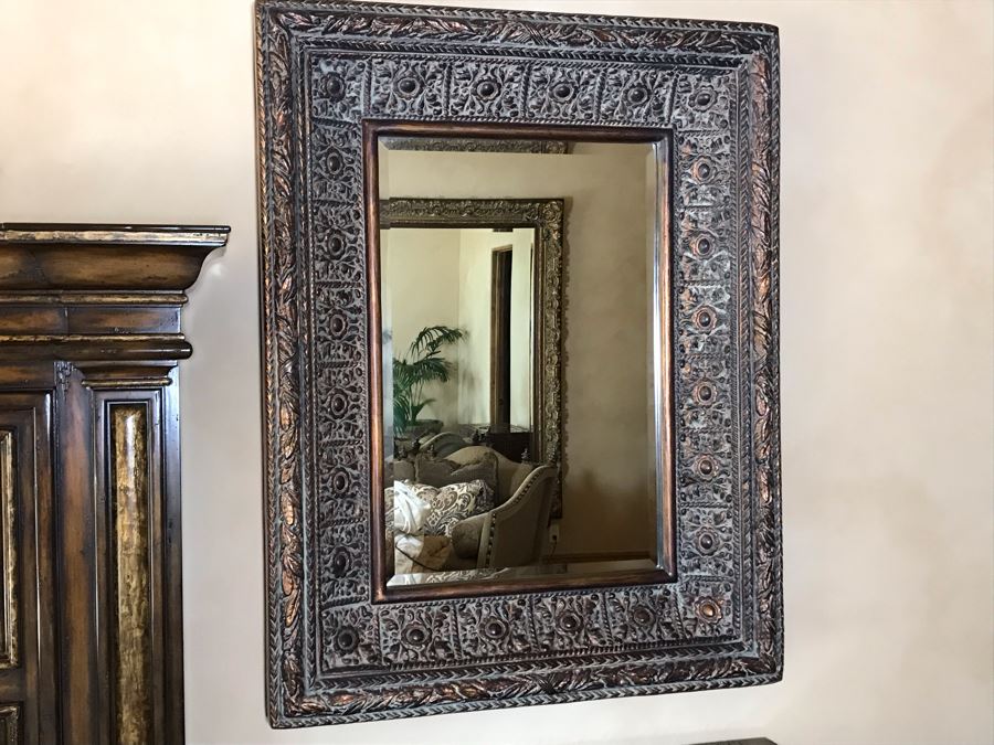 Pair Of Decorative Lightweight (Not Wood) Designer Beveled Glass Mirrors By Stein World, Inc. 41 X 53 Pair Retails $1,340 [Photo 15]