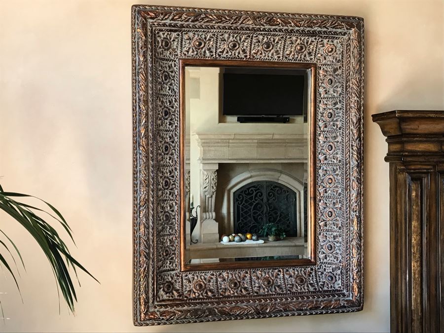 Pair Of Decorative Lightweight (Not Wood) Designer Beveled Glass Mirrors By Stein World, Inc. 41 X 53 Pair Retails $1,340 [Photo 3]