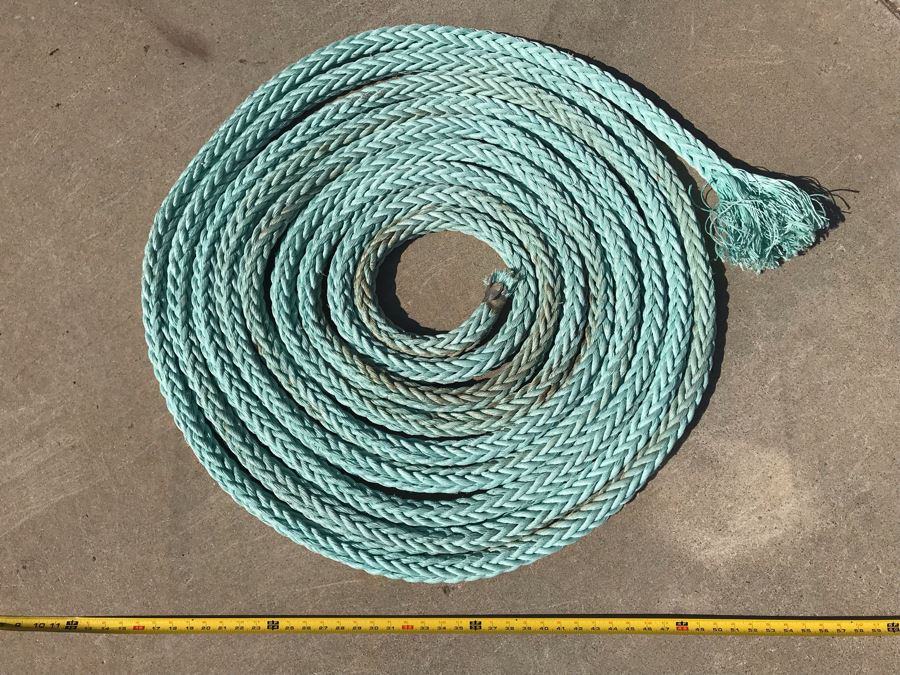 Long Braided Nylon Nautical Rope 50' Long X 1.5' Thick
