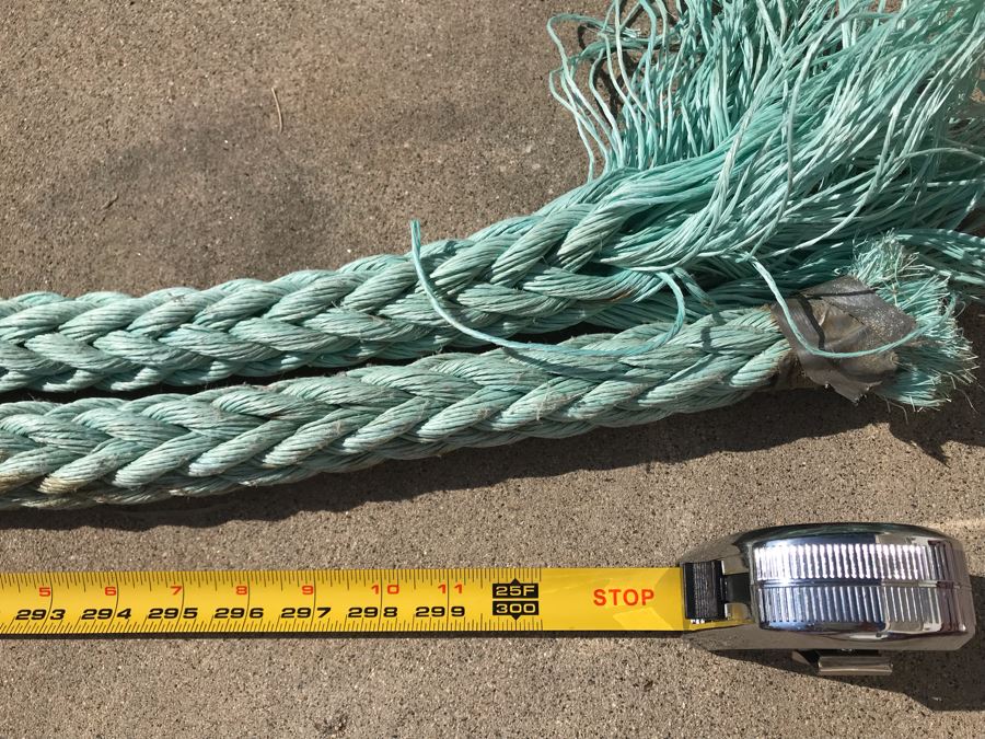 Long Braided Nylon Nautical Rope 50' Long X 1.5' Thick [Photo 3]