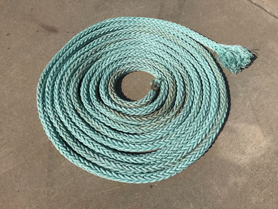 Long Braided Nylon Nautical Rope 50' Long X 1.5' Thick [Photo 2]