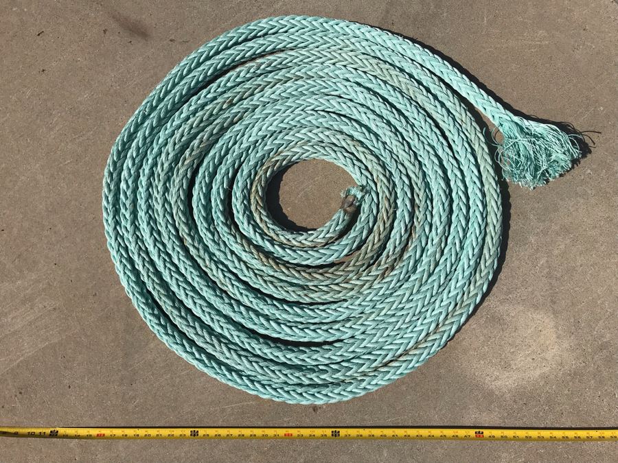Long Braided Nylon Nautical Rope 50' Long X 1.5' Thick [Photo 6]