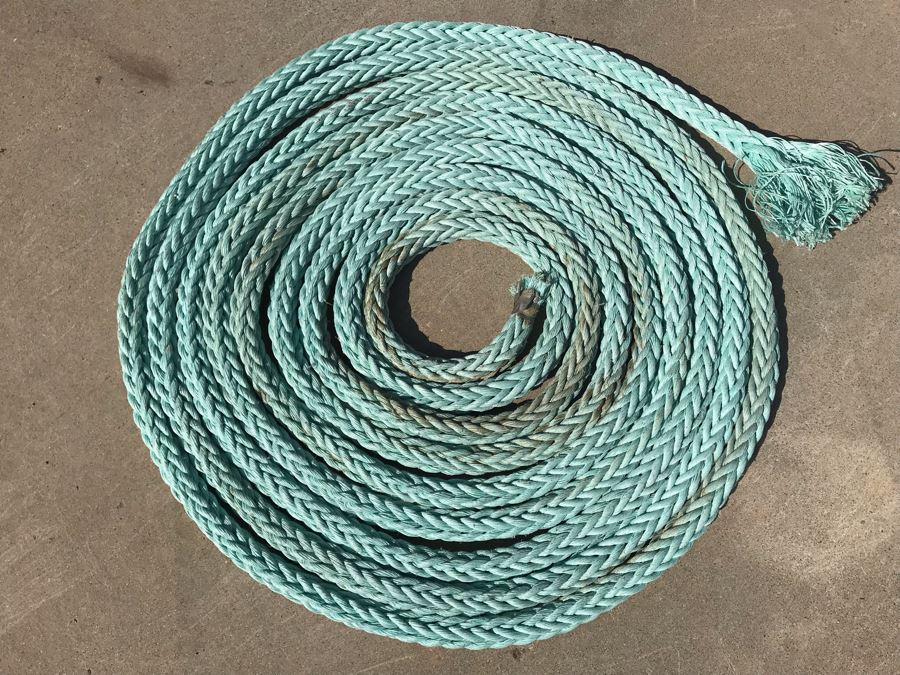 Long Braided Nylon Nautical Rope 50' Long X 1.5' Thick [Photo 5]