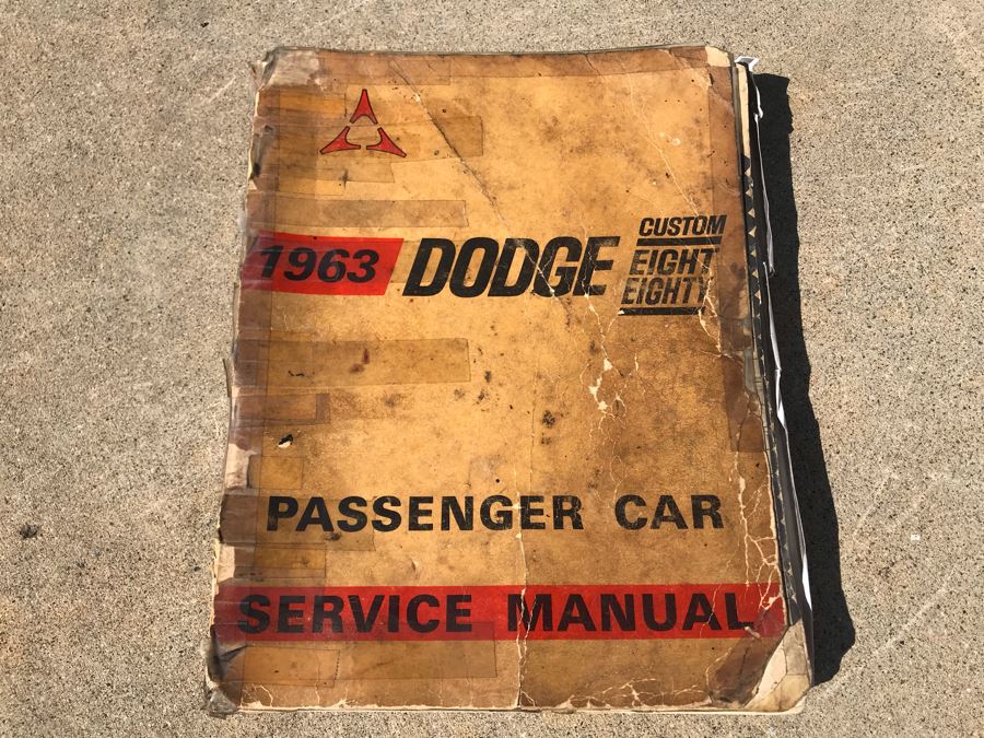 Vintage 1963 Dodge Chrome Hood Ornament With Original 1963 Dodge Custom Eight Eighty Pasenger Car Service Manual [Photo 8]