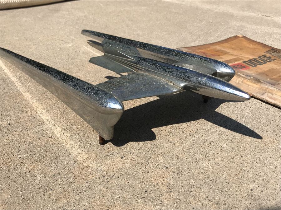 Vintage 1963 Dodge Chrome Hood Ornament With Original 1963 Dodge Custom Eight Eighty Pasenger Car Service Manual [Photo 6]