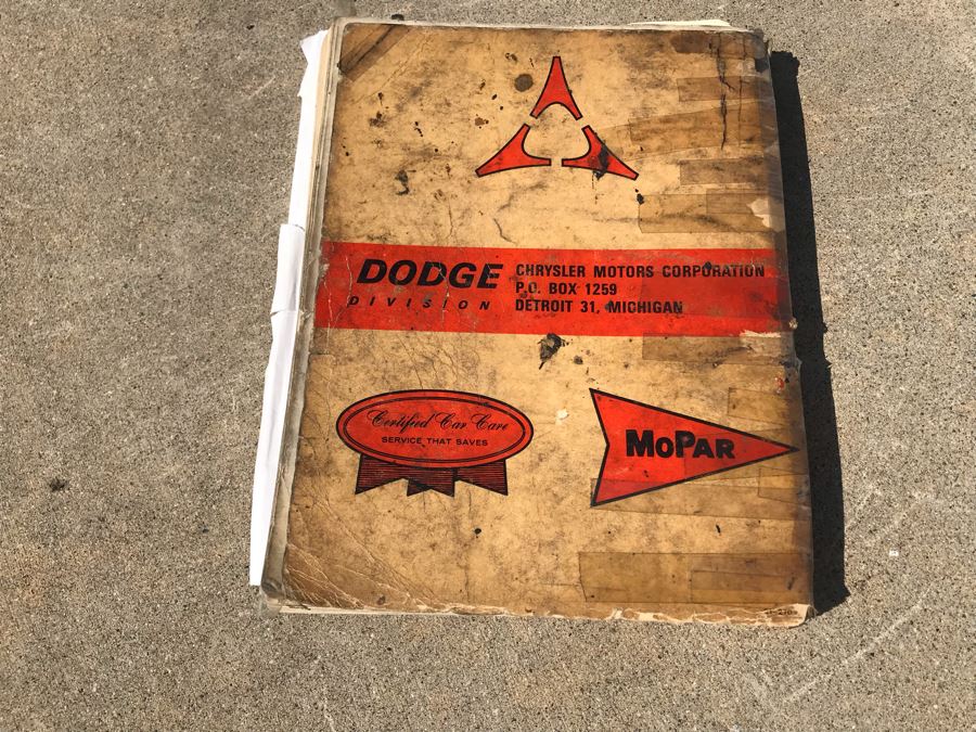 Vintage 1963 Dodge Chrome Hood Ornament With Original 1963 Dodge Custom Eight Eighty Pasenger Car Service Manual [Photo 14]