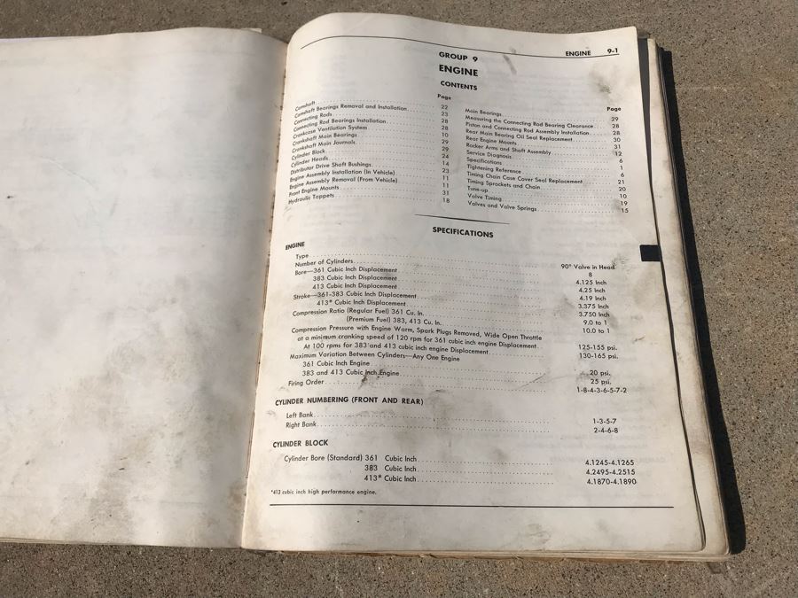 Vintage 1963 Dodge Chrome Hood Ornament With Original 1963 Dodge Custom Eight Eighty Pasenger Car Service Manual [Photo 13]