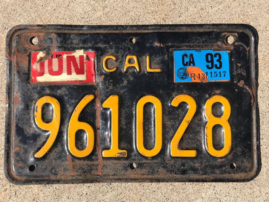 Vintage Sixties California Motorcycle License Plate 8 X 5 [Photo 3]