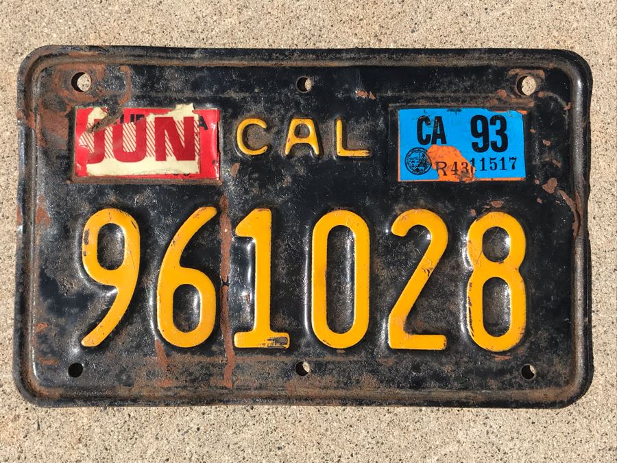 Vintage Sixties California Motorcycle License Plate 8 X 5 [Photo 1]