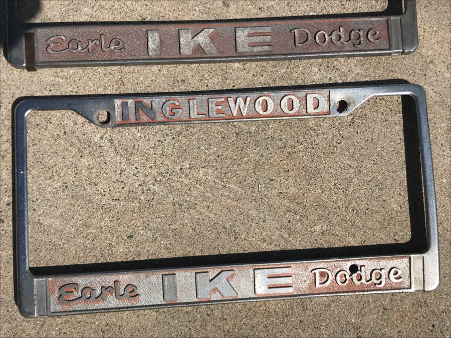 Pair Of Vintage Sixties Inglewood CA Earle Ike Dodge License Plate Frames [Photo 4]