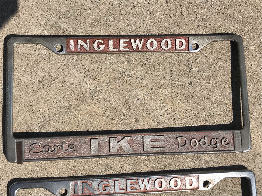 Pair Of Vintage Sixties Inglewood CA Earle Ike Dodge License Plate Frames [Photo 3]