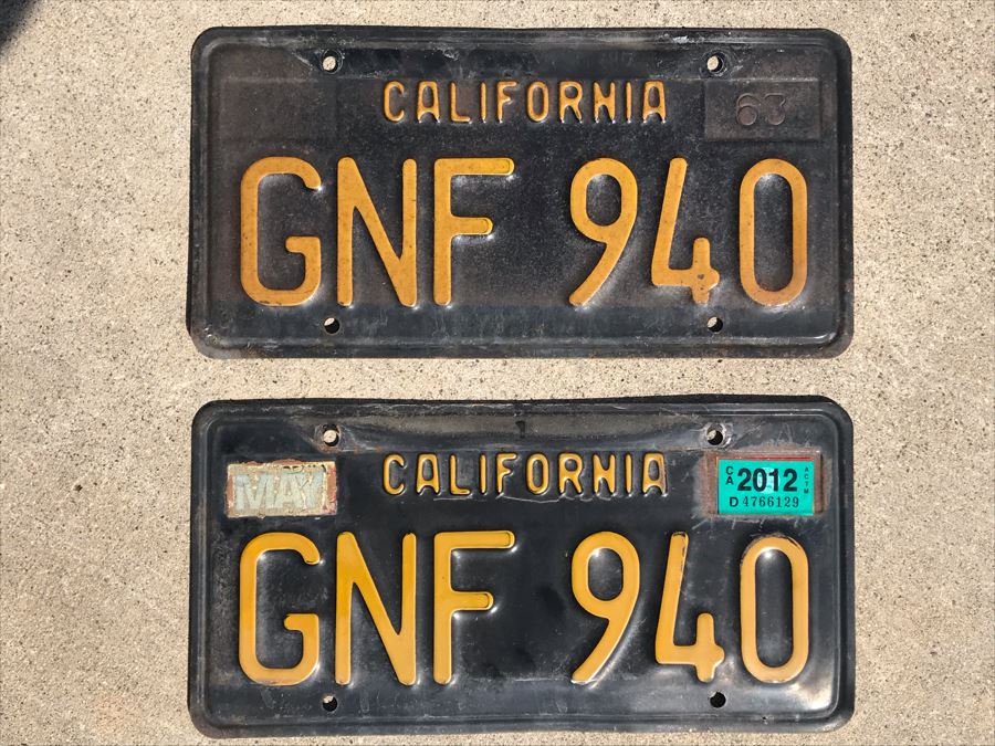 Vintage Sixties California Automotive Car License Plates [Photo 1]