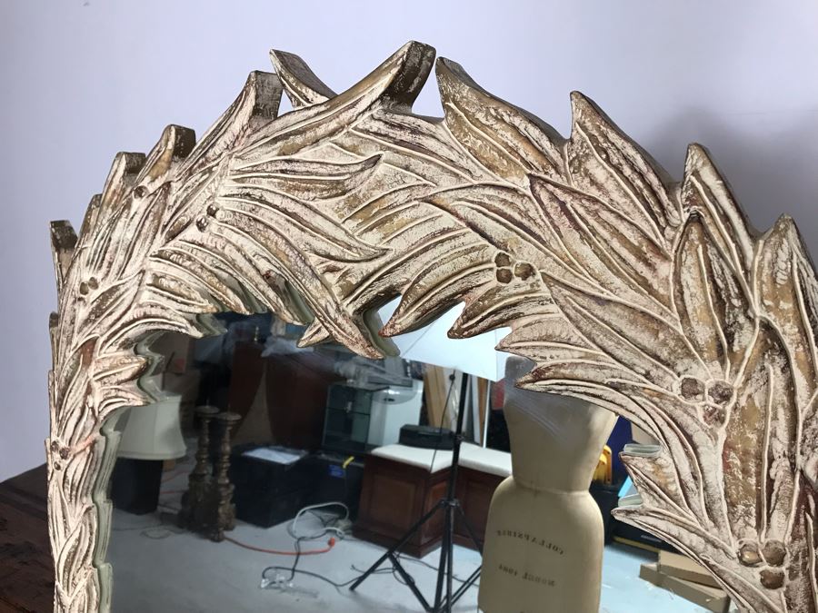 JUST ADDED - Vintage Designer Syroco Style Leaves Mirror 32W X 63H [Photo 4]