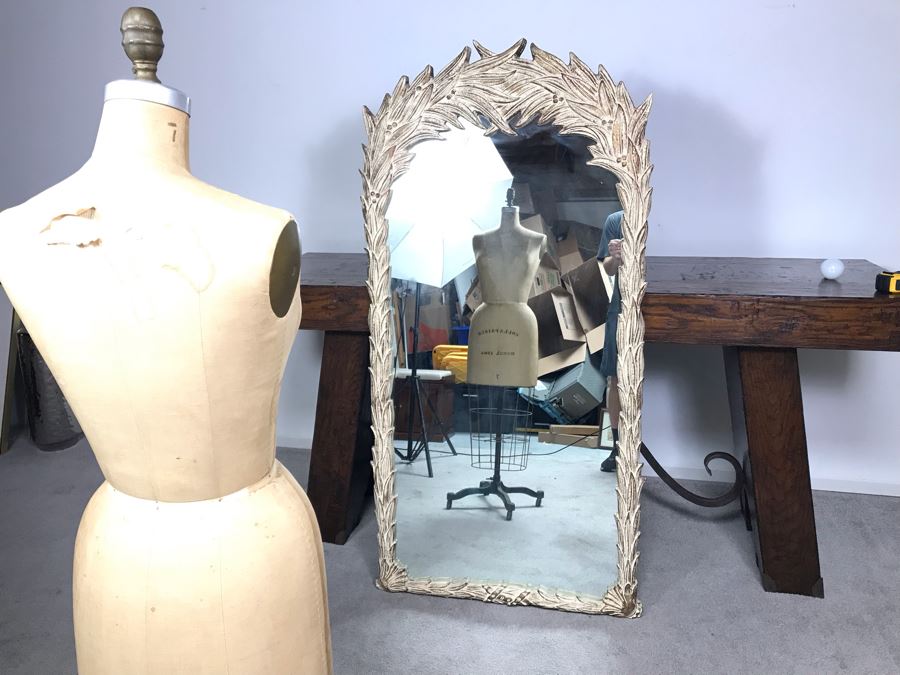 JUST ADDED - Vintage Designer Syroco Style Leaves Mirror 32W X 63H