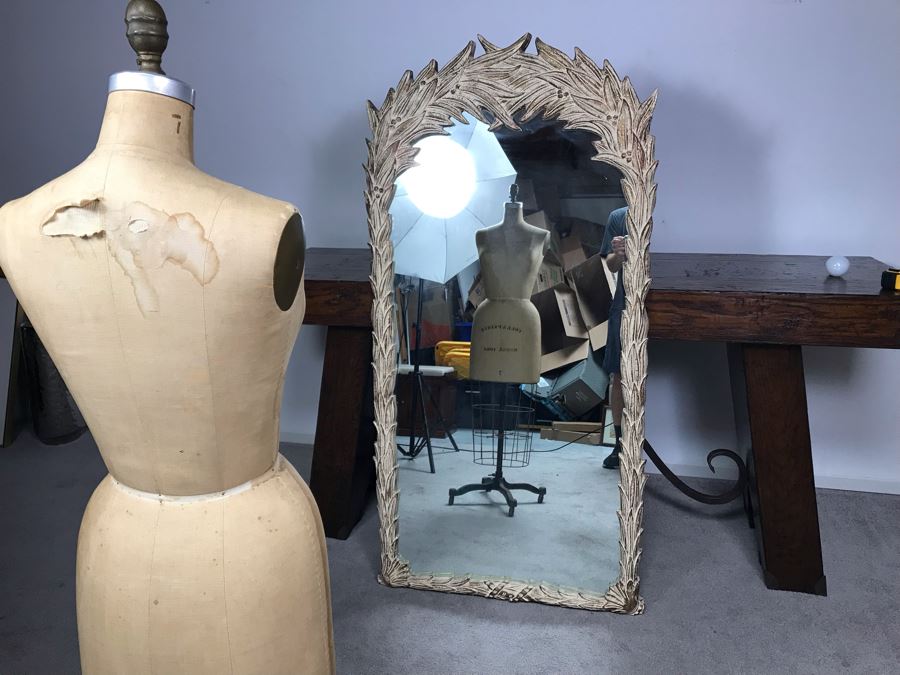 JUST ADDED - Vintage Designer Syroco Style Leaves Mirror 32W X 63H [Photo 2]