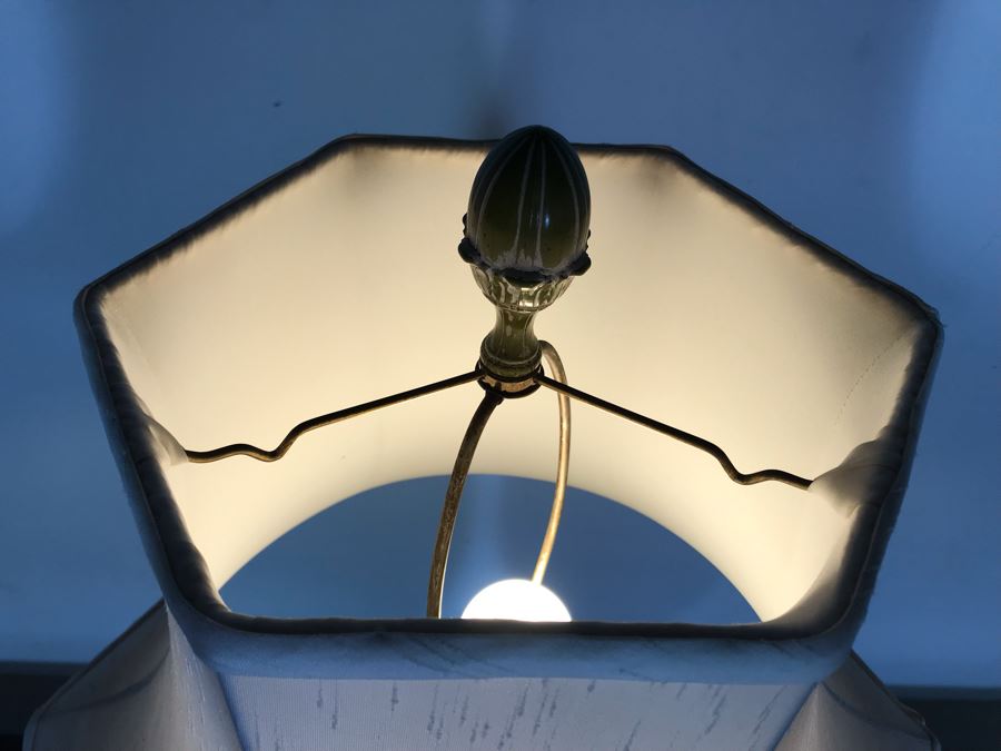 JUST ADDED - Vintage Tall Glazed Ceramic Table Lamp 46H [Photo 8]