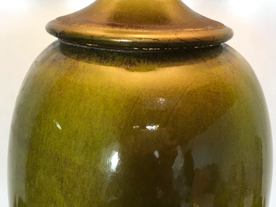 JUST ADDED - Vintage Tall Glazed Ceramic Table Lamp 46H [Photo 5]