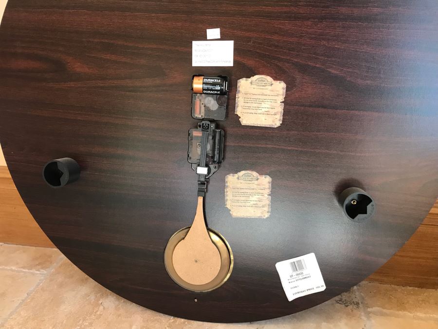 JUST ADDED - Large Uttermost 31' Bond Street Battery Powered Wall Clock With Pendulum Retails $155 [Photo 7]