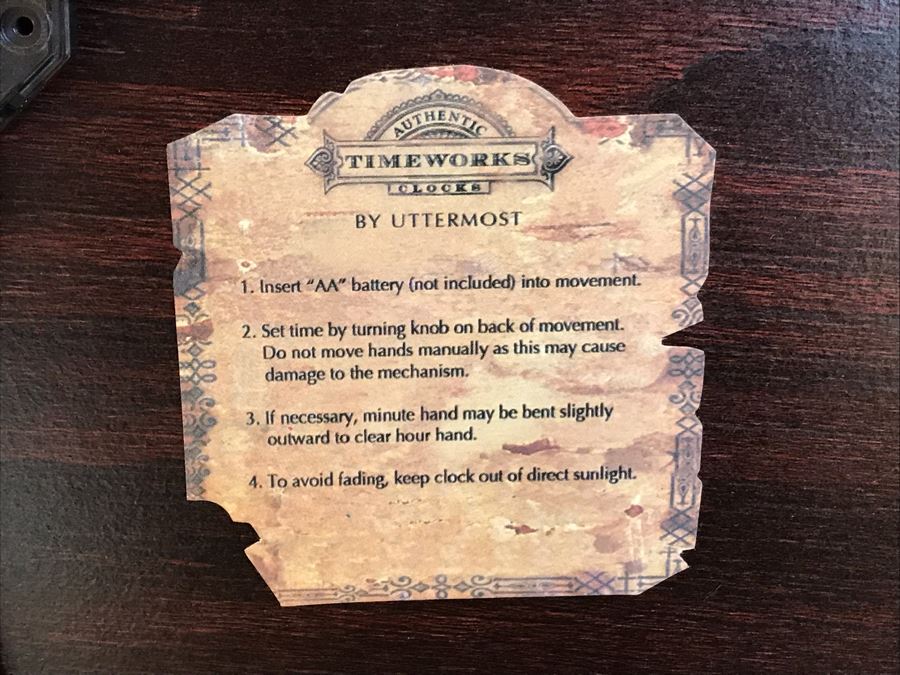 JUST ADDED - Large Uttermost 31' Bond Street Battery Powered Wall Clock With Pendulum Retails $155 [Photo 10]