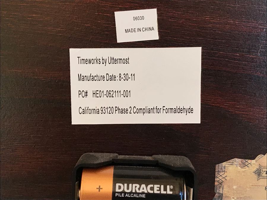 JUST ADDED - Large Uttermost 31' Bond Street Battery Powered Wall Clock With Pendulum Retails $155 [Photo 8]