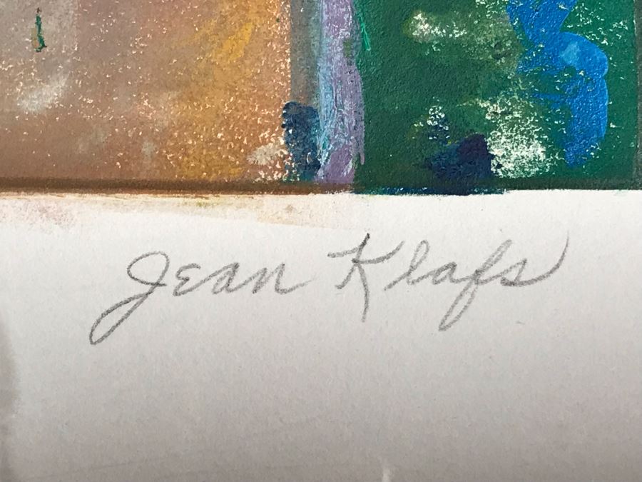 JUST ADDED - Original Jean Klafs Abstract Expressionist Framed Monotype On Paper Titled 'Max IV' 21 X 18 [Photo 8]