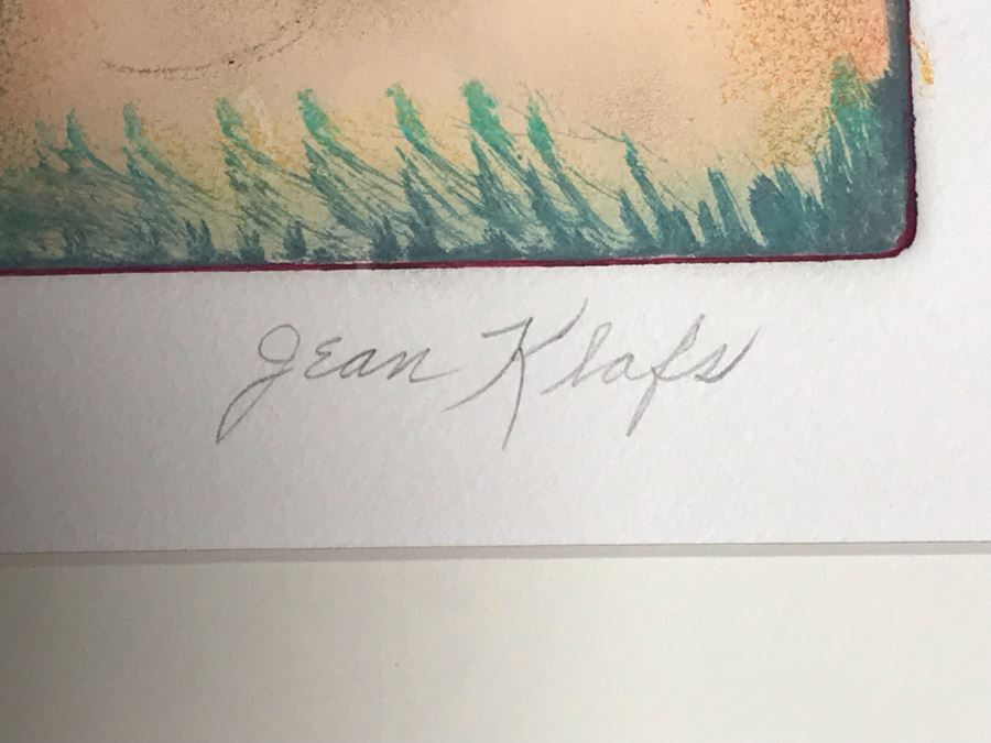 JUST ADDED - Original Jean Klafs Abstract Expressionist Monotype On Paper Titled 'Orb' 21 X 18 [Photo 5]