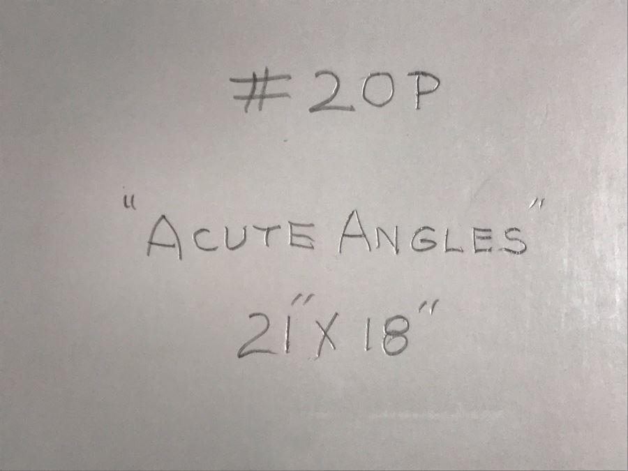 JUST ADDED - Original Jean Klafs Abstract Expressionist Monotype On Paper Titled 'Acute Angles' 21 X 18 [Photo 7]