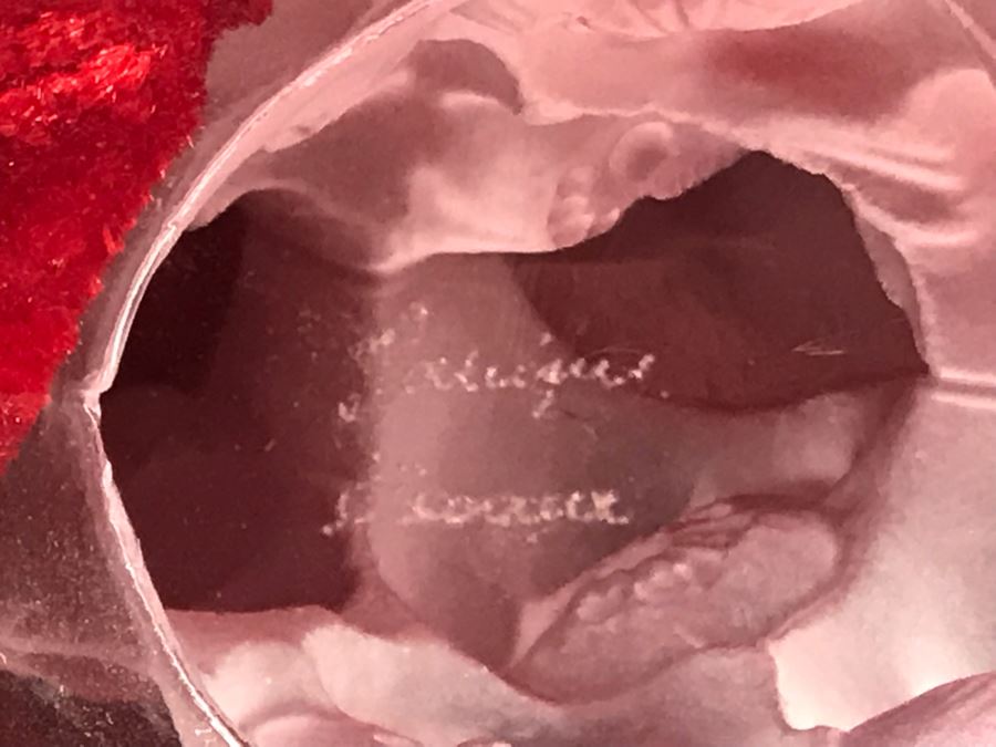 JUST ADDED - Pair Of Signed Lalique France Mesanges Frosted Crystal Birds Motif Candleholders Candlesticks With Original Bobeches 5W X 7H - (Miss Oregon Estate - MOE) [Photo 6]