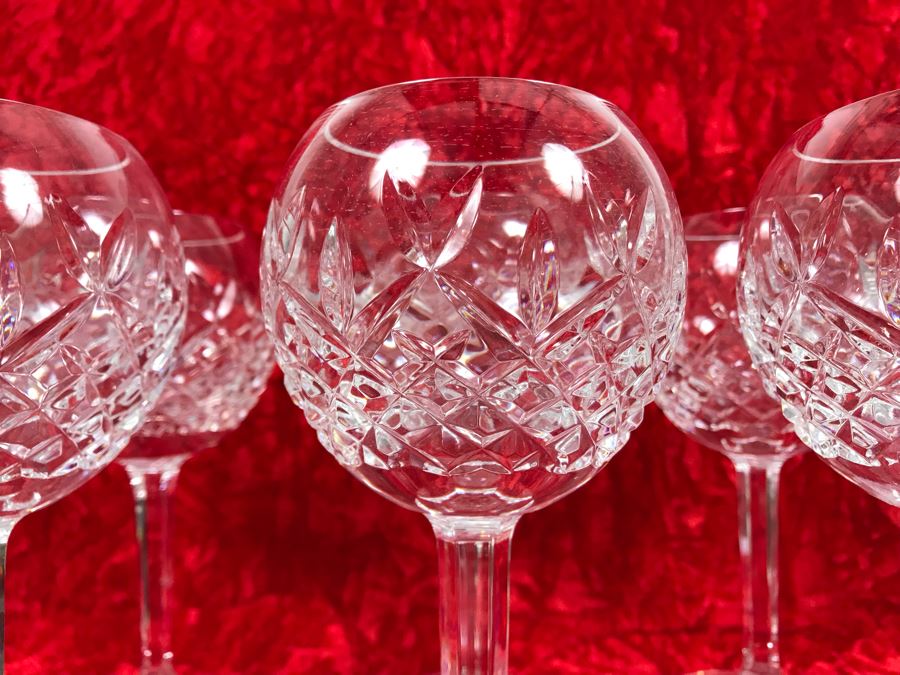 JUST ADDED - Set Of Six Waterford Crystal Wine Glasses Stemware Pallas Blown Glass 7 3/8H Replacements Value $770 (MOE) [Photo 3]