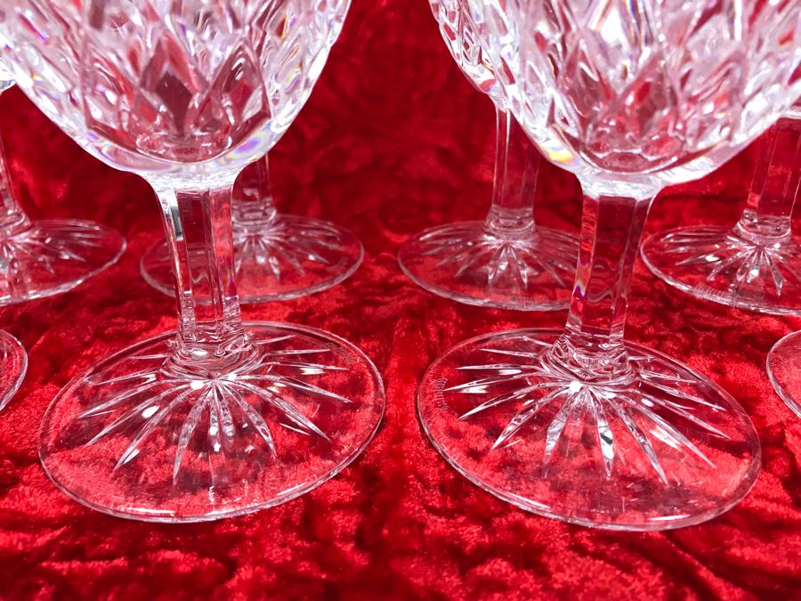 JUST ADDED - Set Of Eight Waterford Crystal Iced Tea Pallas Stemware Blown Glasses 7.25H Replacements Value $1,270 (MOE) [Photo 6]