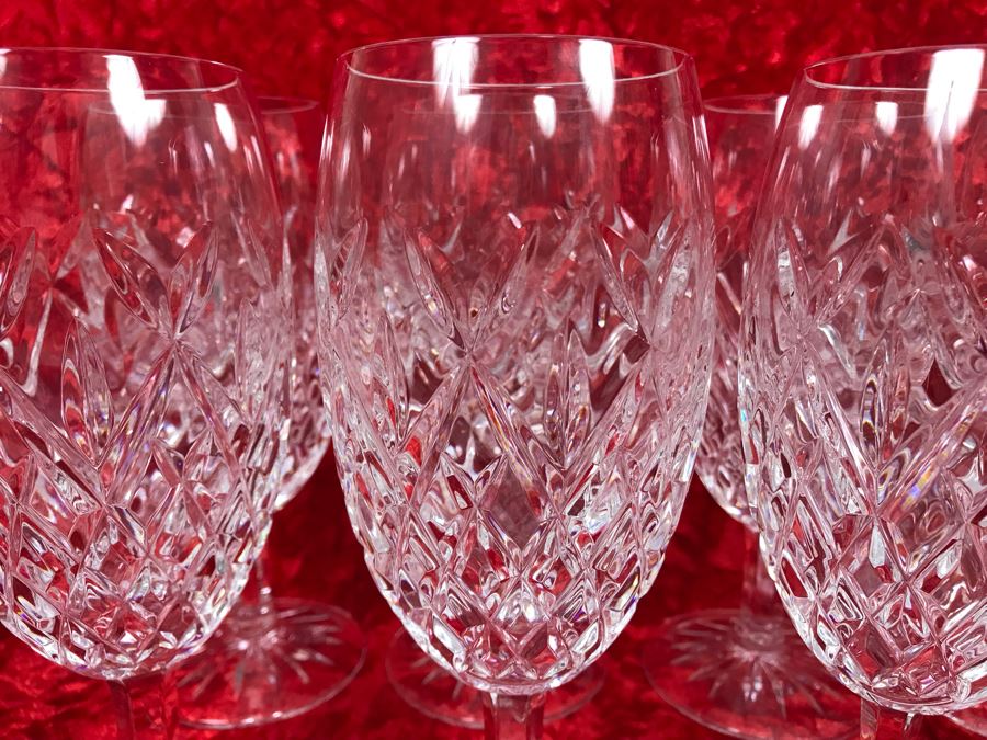 JUST ADDED - Set Of Eight Waterford Crystal Iced Tea Pallas Stemware Blown Glasses 7.25H Replacements Value $1,270 (MOE) [Photo 5]