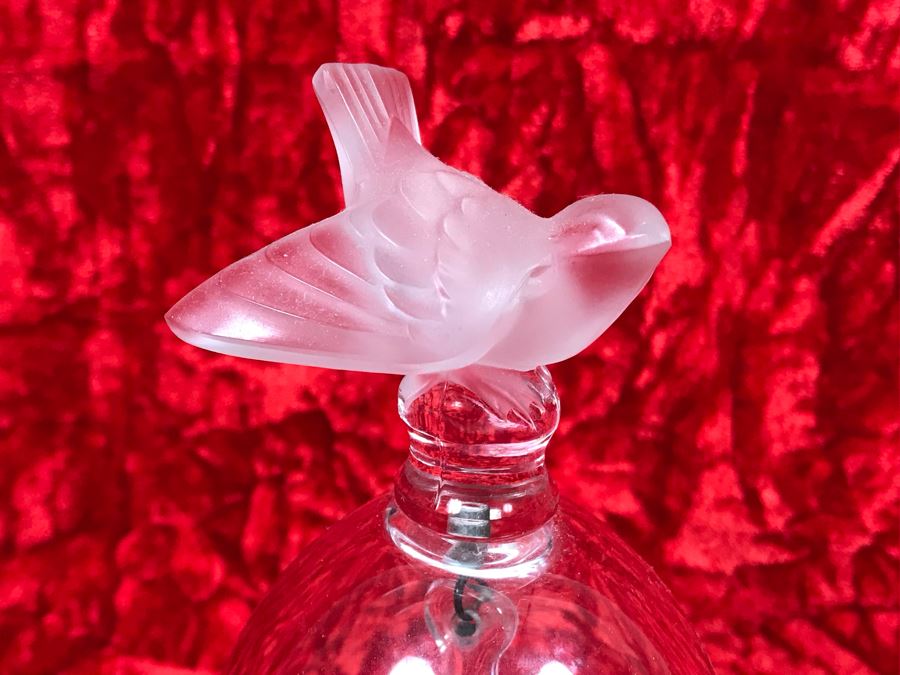 JUST ADDED - Signed Lalique France Bird Motif Crystal Bell 4.5W X 5.5H (MOE) [Photo 2]