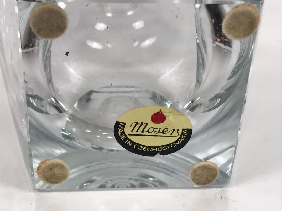 JUST ADDED - Vintage Mid-Century Modern Moser Hand Blown Bar Crystal Liquour Decanter Made In Czechoslovakia 11.5H Retails New $965 (MOE) [Photo 2]