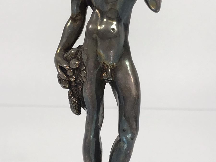 JUST ADDED - (1) Vintage Christofle Figural Naked Man Grape Motif Stem Silverplate Goblet 5.5W X 9.25H (MOE) [Photo 6]