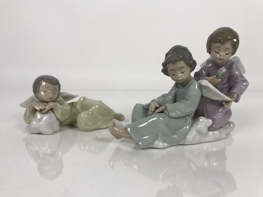 JUST ADDED - Pair Of Lladro Angels Figurines 5727 'Angel Care' 7W X 5H ...