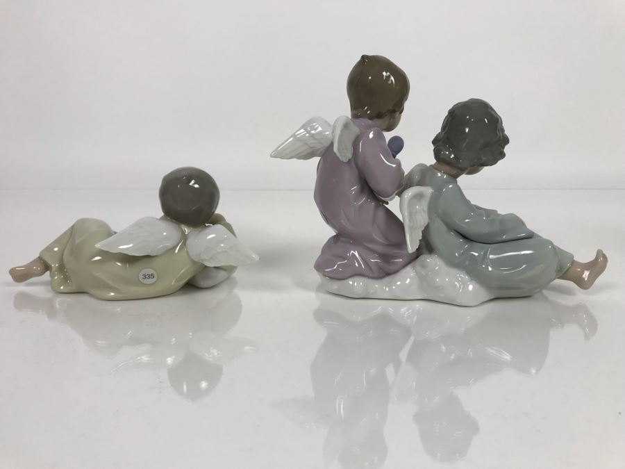 JUST ADDED - Pair Of Lladro Angels Figurines 5727 'Angel Care' 7W X 5H And 5728 'Heavenly Dreamer' 6.5W X 2.5H (MOE) [Photo 5]
