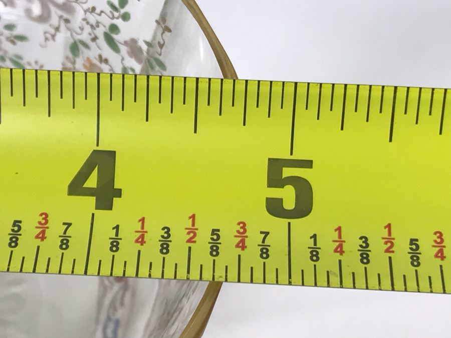 JUST ADDED - Stunning Vintage French Hand-Painted Gold Rimmed 35 Piece Crystal Glassware Includes: Stemware, Glasses, Plates, Saucers, Bowls (MOE) [Photo 38]