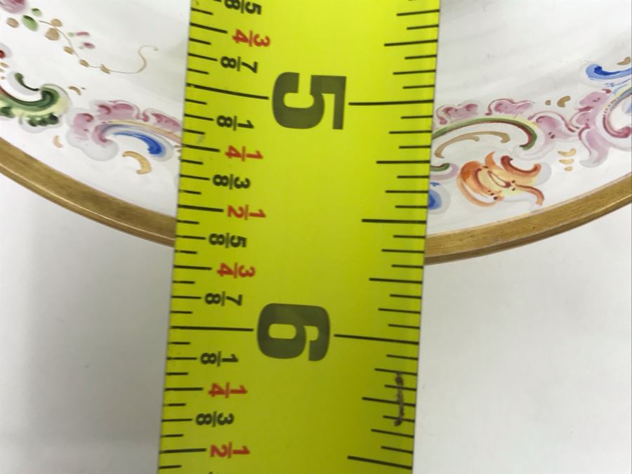 JUST ADDED - Stunning Vintage French Hand-Painted Gold Rimmed 35 Piece Crystal Glassware Includes: Stemware, Glasses, Plates, Saucers, Bowls (MOE) [Photo 68]