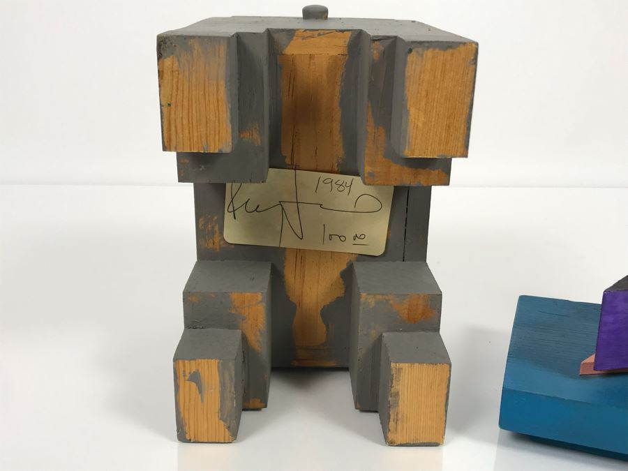JUST ADDED - Signed Ray Jacobs (1928-2010)  California Artist Wooden Art Box With Lid 7W X 5D X 8.75H [Photo 9]