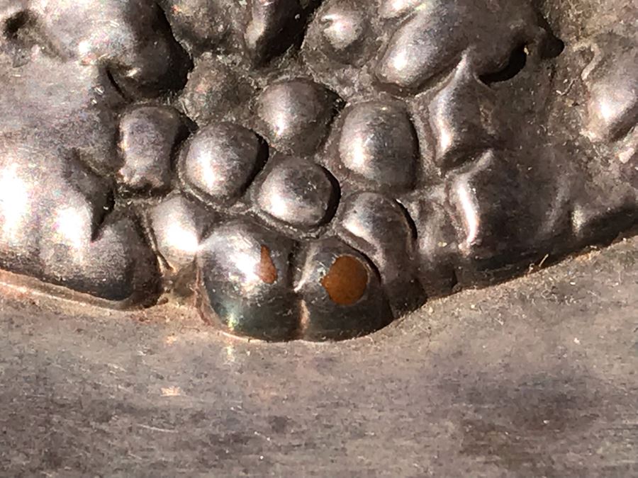 JUST ADDED - Stunning Art Nouveau Deep Relief Repousse Silverplate Footed Serving Tray Detailed Scenes Depicted Around Perimeter Including Hunting Scenes, Bacchus, Narcissus - See Photos 24R X 3H (MOE) [Photo 24]