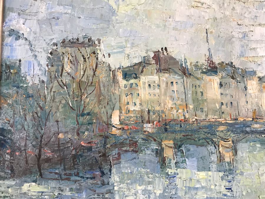 JUST ADDED - Original Henri Auguin Paris France Oil Painting In Frame (MOE) [Photo 4]