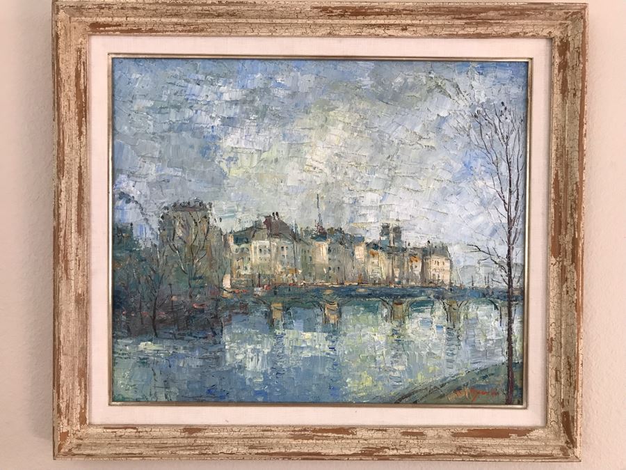 JUST ADDED - Original Henri Auguin Paris France Oil Painting In Frame (MOE) [Photo 1]