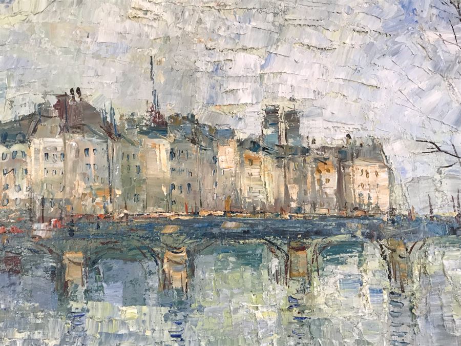 JUST ADDED - Original Henri Auguin Paris France Oil Painting In Frame (MOE) [Photo 5]