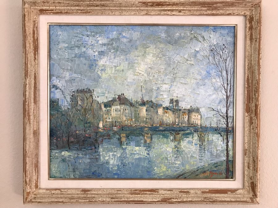 JUST ADDED - Original Henri Auguin Paris France Oil Painting In Frame (MOE) [Photo 2]