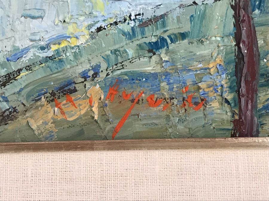 JUST ADDED - Original Henri Auguin Paris France Oil Painting In Frame (MOE) [Photo 6]