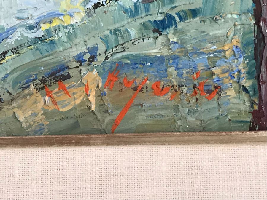 JUST ADDED - Original Henri Auguin Paris France Oil Painting In Frame (MOE) [Photo 7]